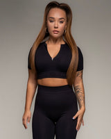 TCML Ribbed Quarter-Sleeve Crop Top